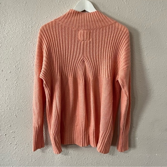 Anthropologie Angel of the North Aisla‎ Mock Neck Knit Sweater Orange Peach - Picture 3 of 11